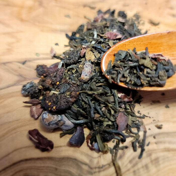 scoop of Chocolate Strawberry Champagne Black Tea