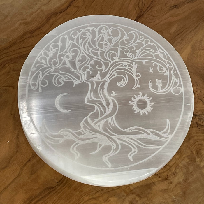 Selenite Tree of Life Charging Plate