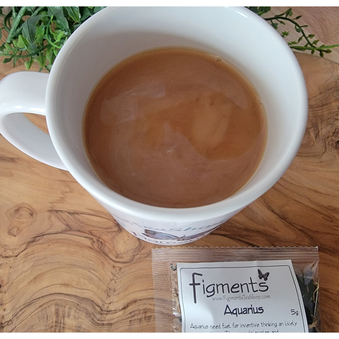 cup with milk Zodiac - Aquarius - Black Tea