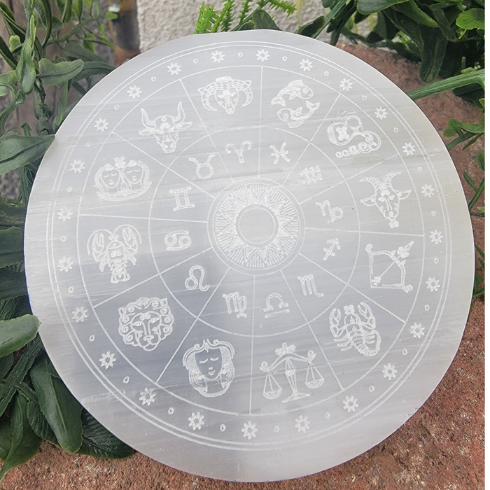 Selenite Zodiac Charging Plate - Small