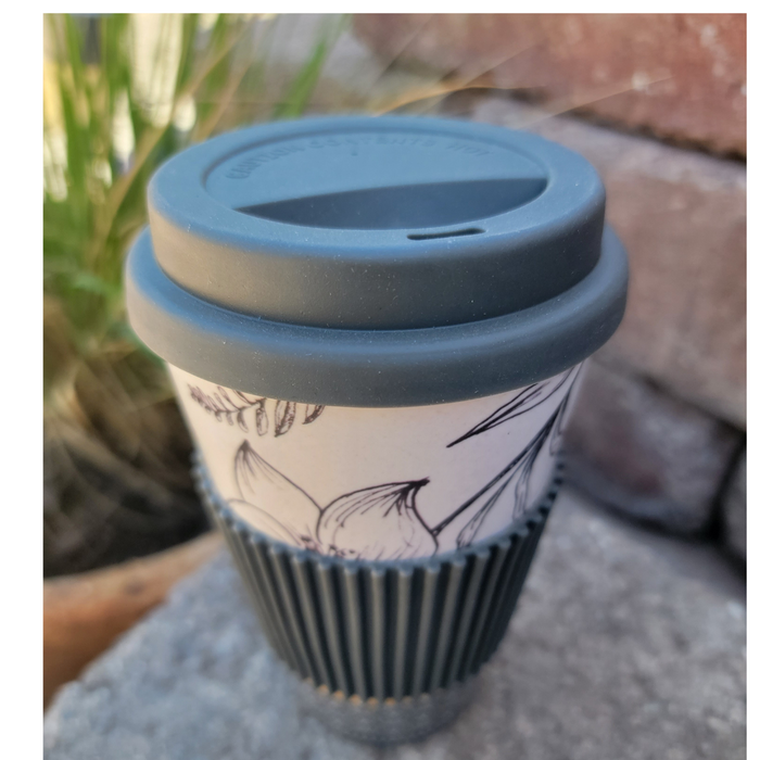 Bamboo Travel Mug/Tumbler - Grey/Cream