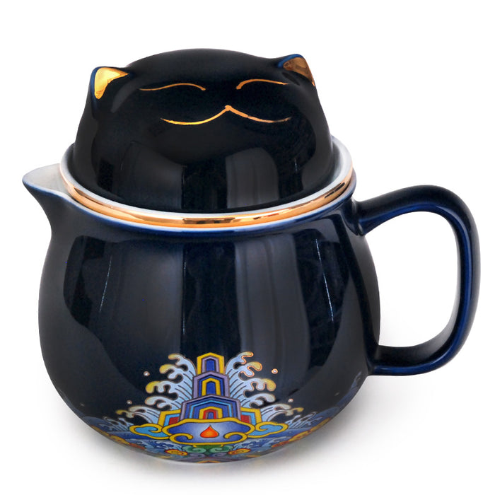 Lucky Cat Tea Set - Blue