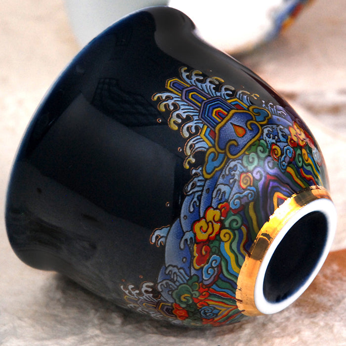 Lucky Cat Tea Set - Blue