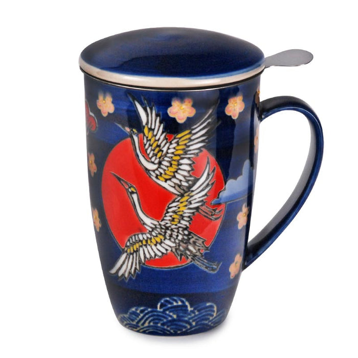Tea Mug w/ Infuser - Cranes