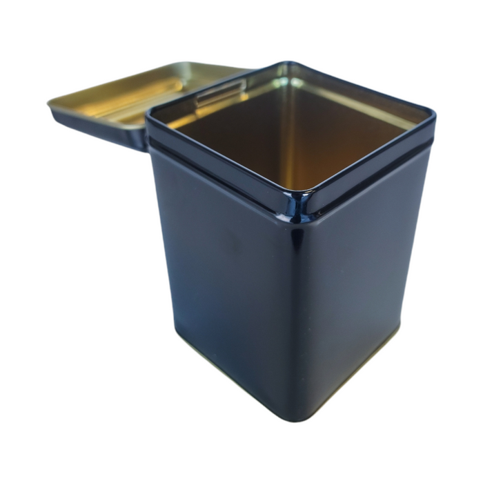 Black Hinged Lid Tin