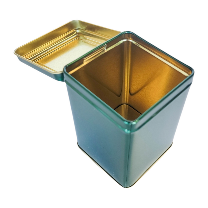 Green Hinged Lid Tin