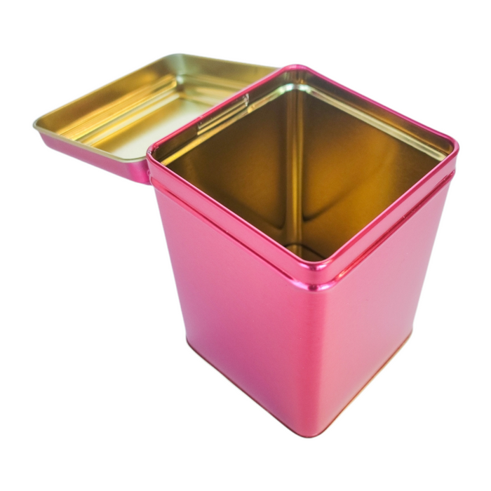 Pink Hinged Lid Tin