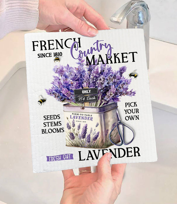 French Country Lavender Market SWEDISH DISH CLOTH