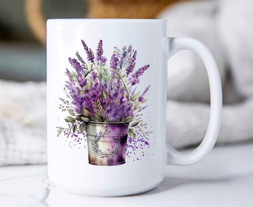 Spring Garden Lavender Bouquet Mug