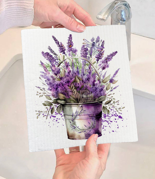 Spring garden Lavender Bouquet SWEDISH DISH CLOTH