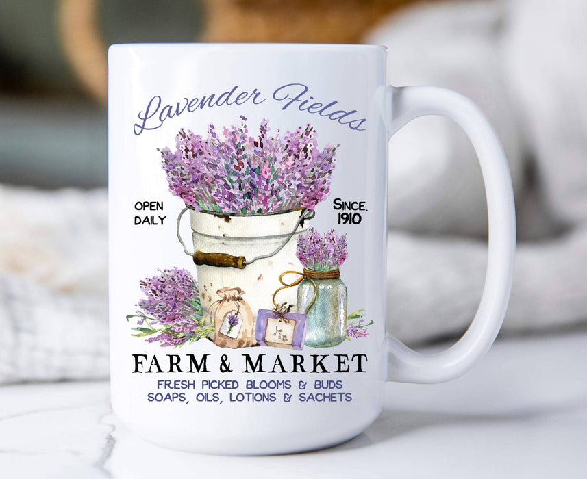 Lavender Field Farm & Market 15 oz Mug