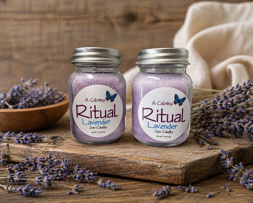 A Calming Ritual – Lavender Soy Candle (2 oz)