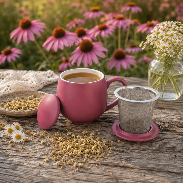 Berry Tea Mug with Infuser
