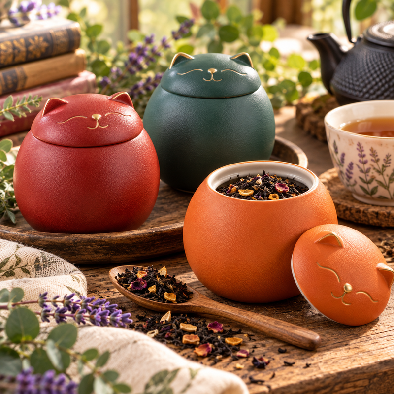 Tea Keeper Cat – Ceramic Tea Storage Jar