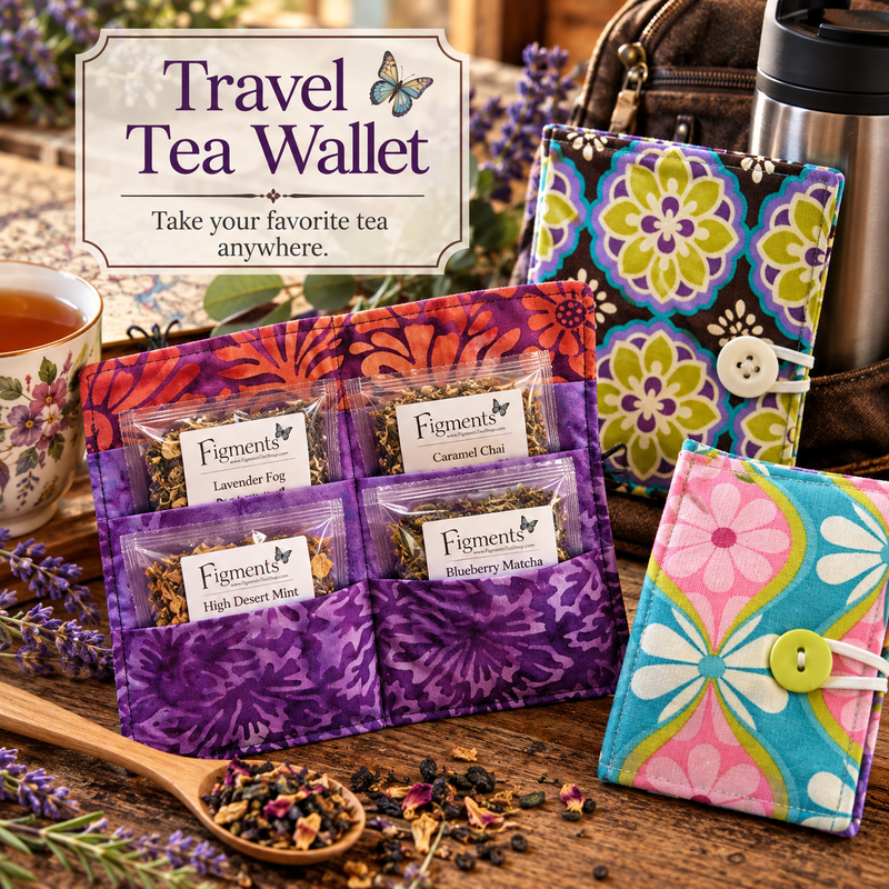Travel Tea Wallet – Handmade Fabric Tea Organizer