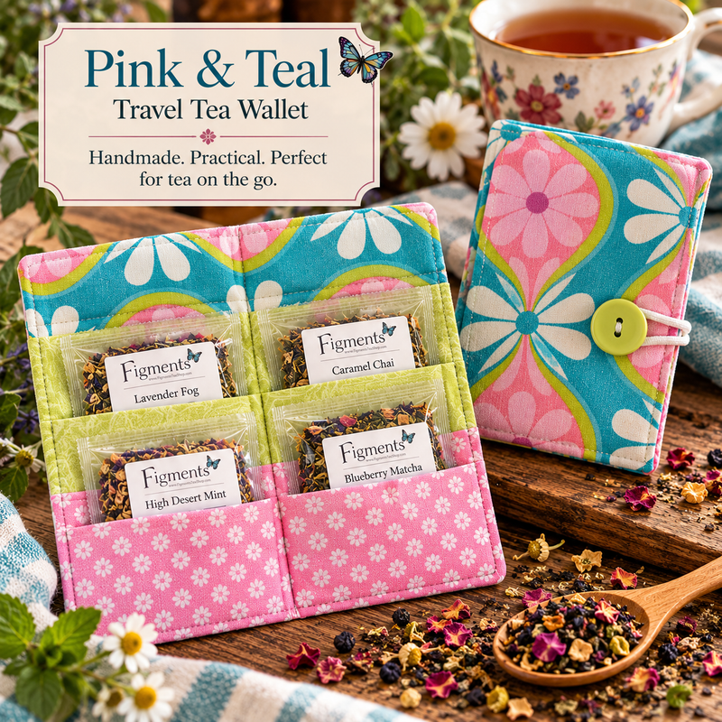 Travel Tea Wallet – Handmade Fabric Tea Organizer