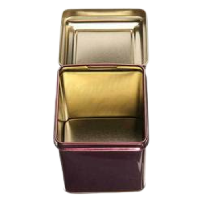 Burgundy Hinged Lid Tin