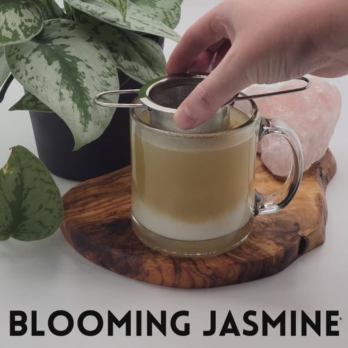 video how to make blooming jasmine drink with Jasmine Blossom Organic Green Tea