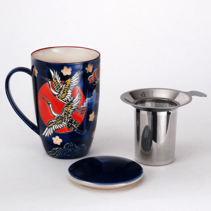 Tea Mug w/ Infuser - Cranes