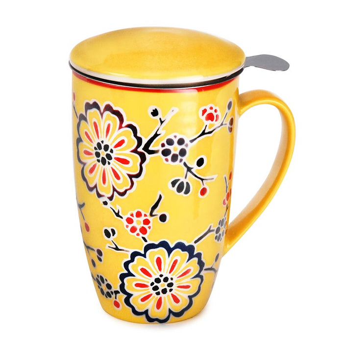 Tea Mug w/ Infuser - Flowers