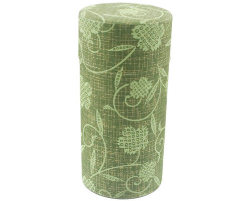 Green 6" Washi Paper Tea Tin w/ Inner Lid