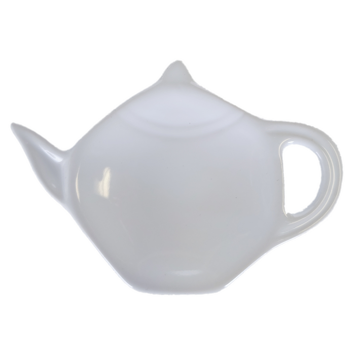 White Teapot Shape Teabag Holder