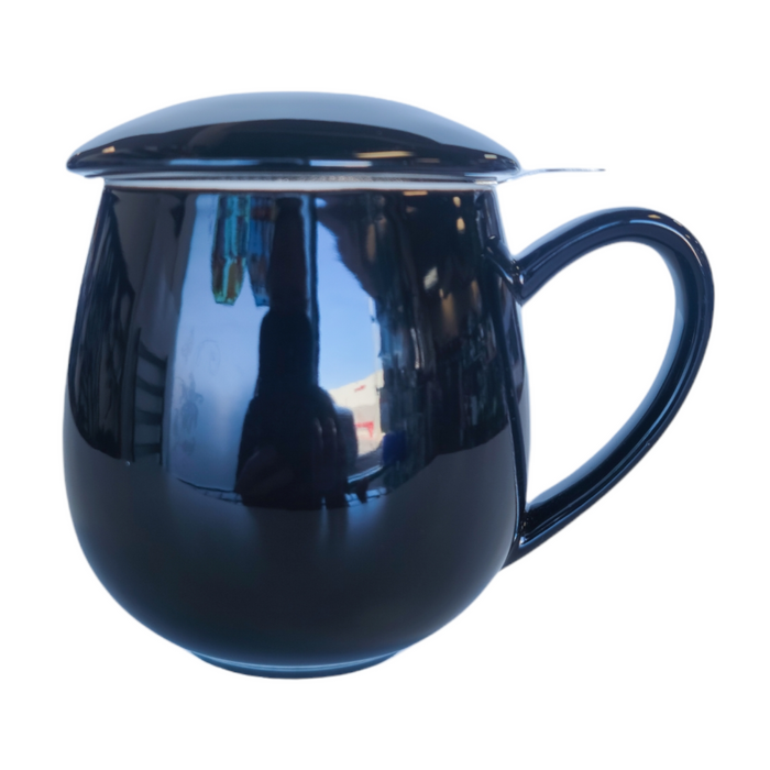 Tea Mug w Infuser - Black