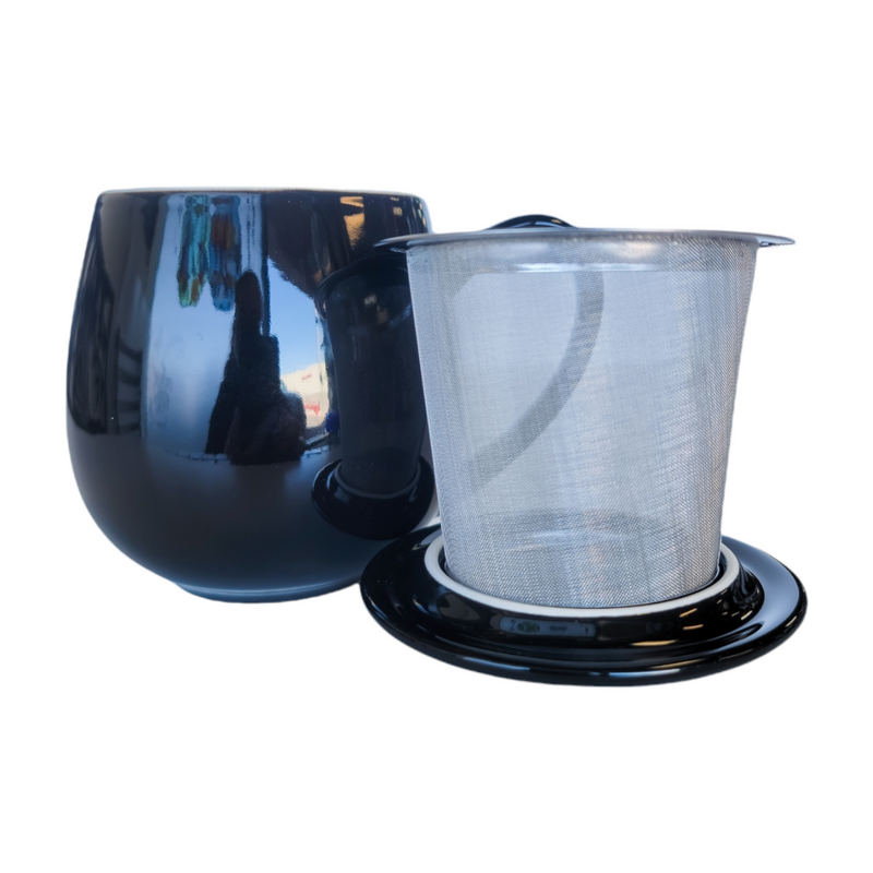 Tea Mug w Infuser - Black
