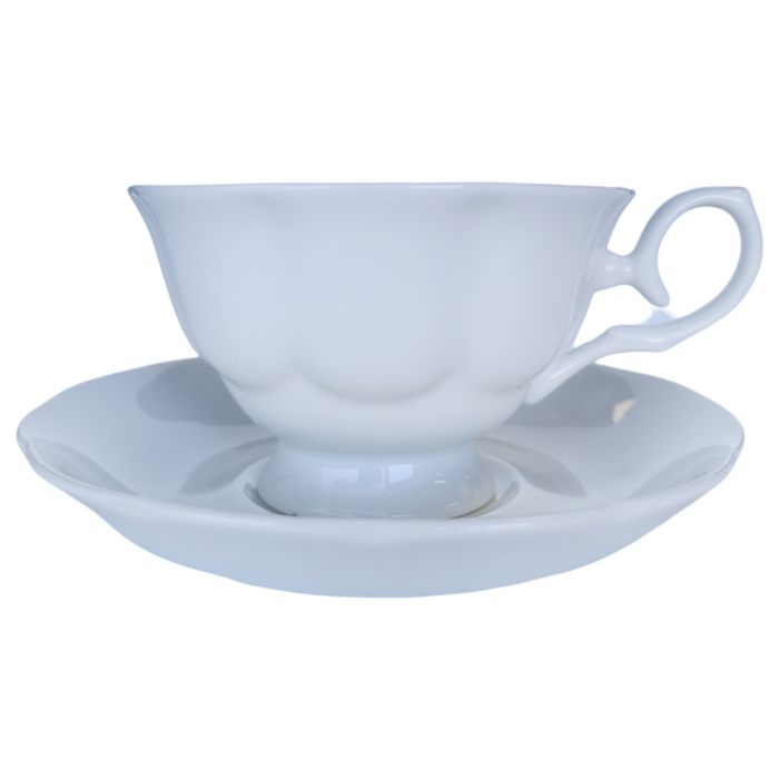Porcelain Cup & Saucer - White