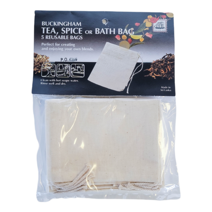 Reusable Cotton Bag for Tea or Spices - Set of 5