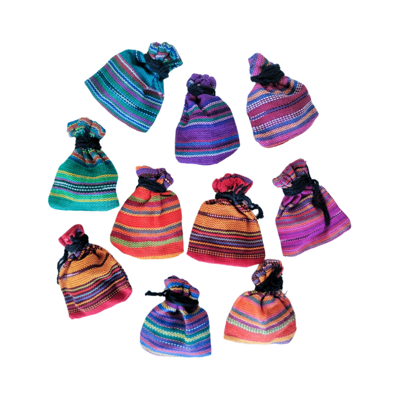 Worry Dolls in Striped Bag