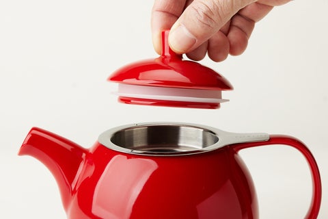 24oz Red Curve Teapot w/Infuser
