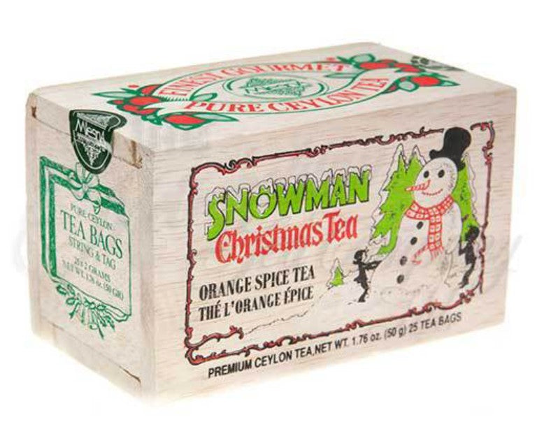 Snowman Tea Gift  Wood Box 25 Teabags